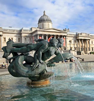 Trafalgar Square and National Gallery, London