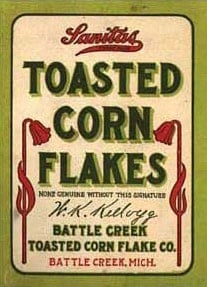 The first Kelloggs Corn Flake packaging