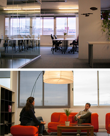 Alaba, Barcelona coworking office space interior design. 