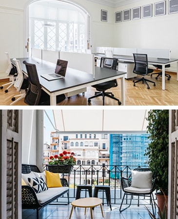 Carrer de Corsega, Barcelona coworking office space interior design. 