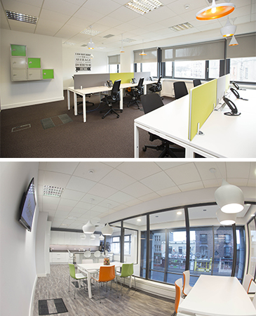Harcourt Road, Central Dublin coworking office space interior design. 