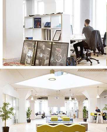 Hälsingegatan, Stockholm coworking office space interior design. 