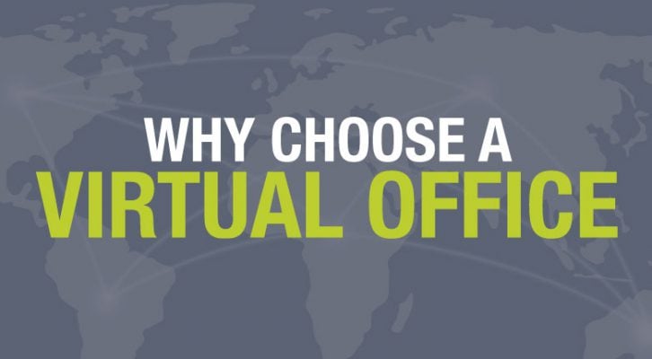 A blog post header that says 'why choose a virtual office'