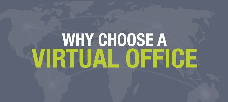 A blog post header that says 'why choose a virtual office'