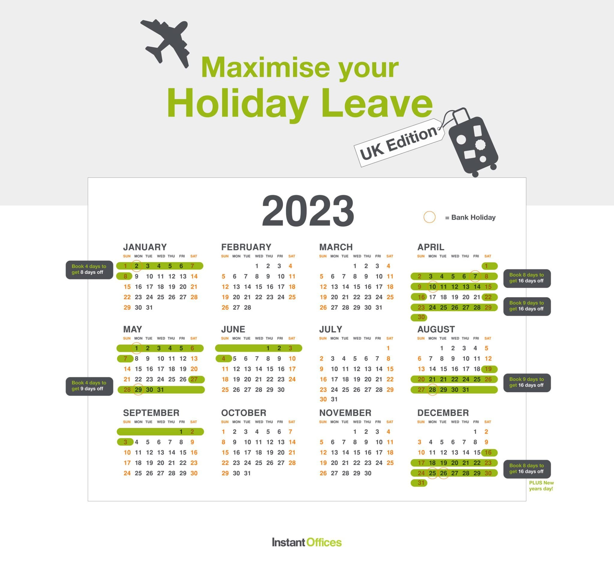 How to maximise annual leave in the UK in 2023 Instant Offices