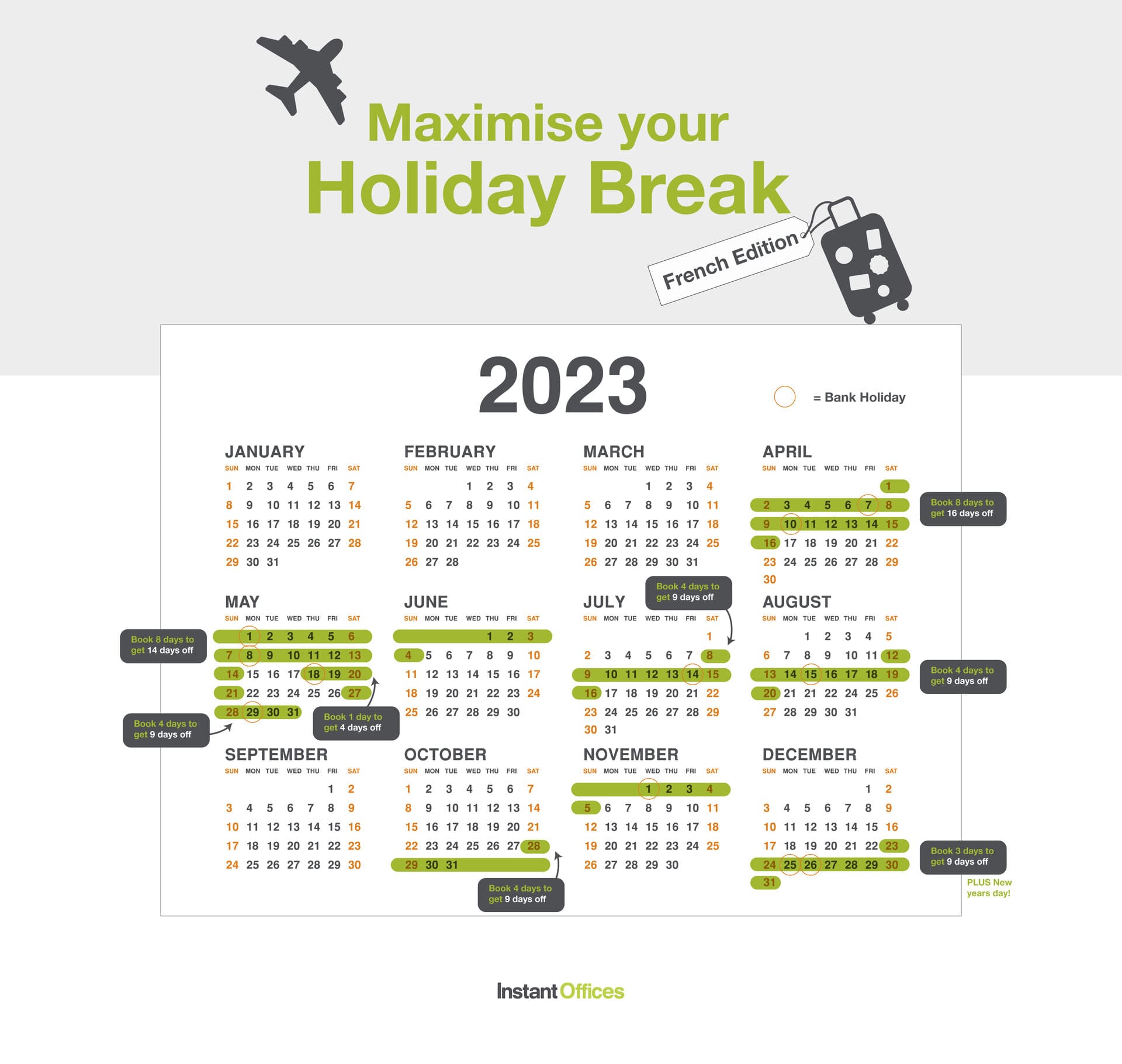 How to maximise annual leave in France in 2023 Instant Offices